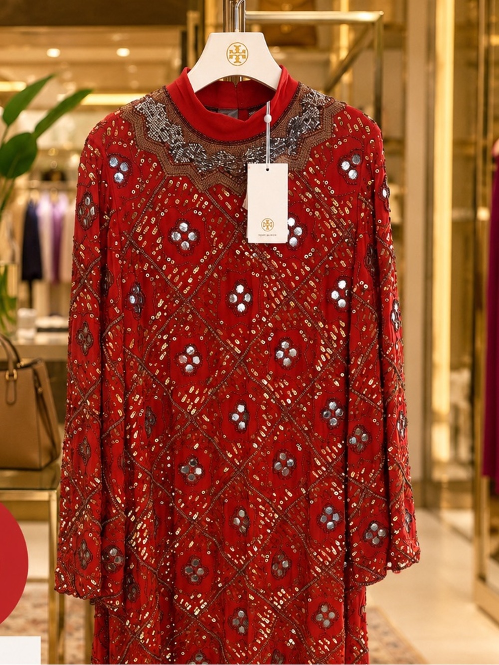 Tory Burch Naiomy gown orange NWT size 4 stunning